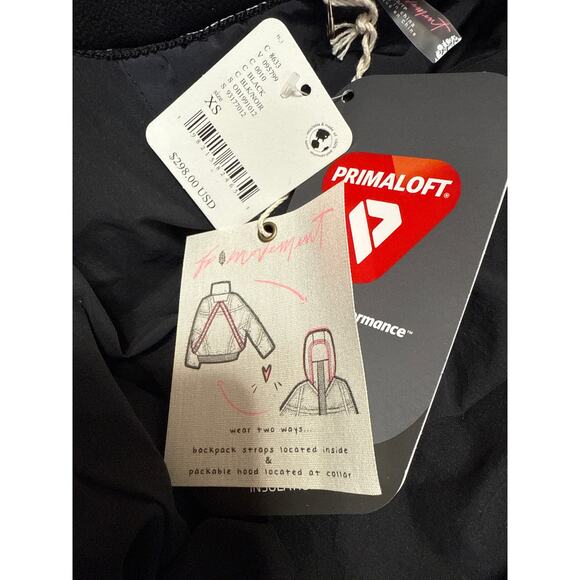 NEW Free People Women's Black Hooded Hoodie Winter Ski Puffer Coat Jacket Sz XS - Picture 7 of 8